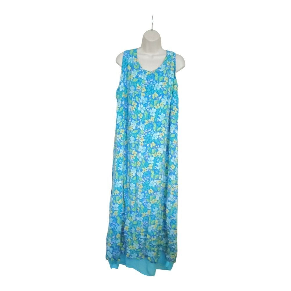 Vintage Sigrid Olsen Sport Sleeveless Floral Maxi Dress Size 20W Lined